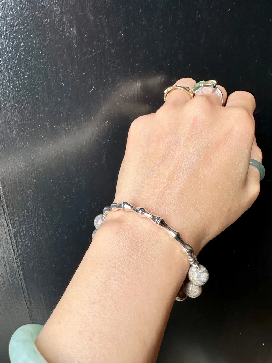 Handmade natural fossil coral jade bracelet - Image 4