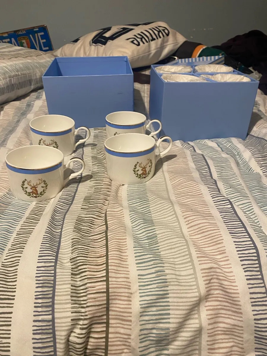 2 Newbridge Serenity Blue Mugs & Plates Set - Image 4