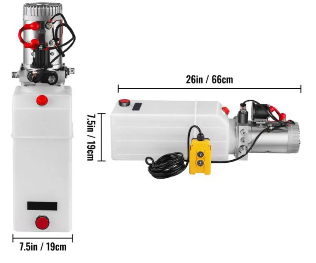 8 Quart Single Acting Hydraulic Pump 12V Power Uni - Image 3