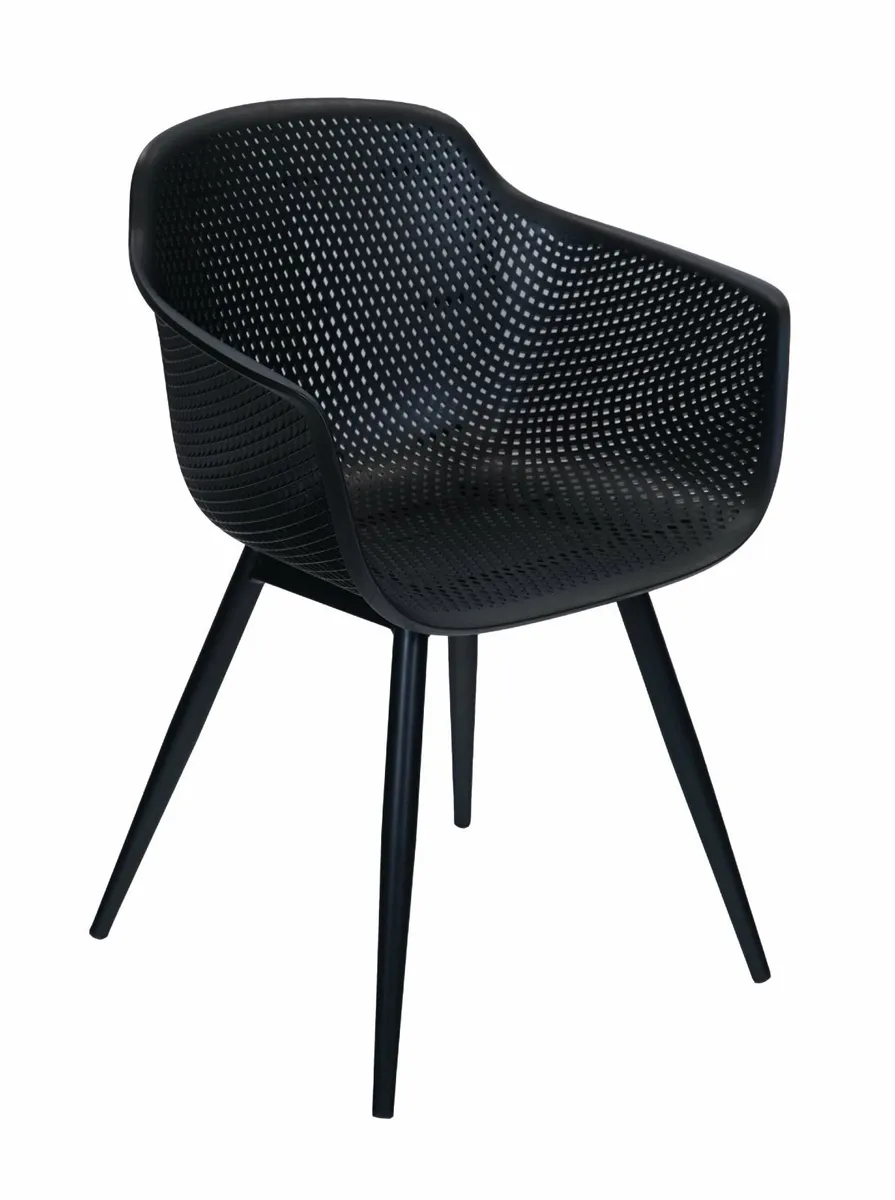 Terrace Chair – Black Polypropylene Armchair - Image 1
