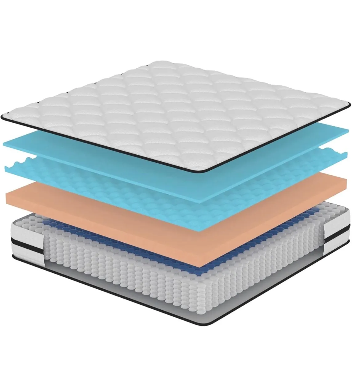 Small Double Mattress, Hybrid Memory Foam and Spri - Image 2