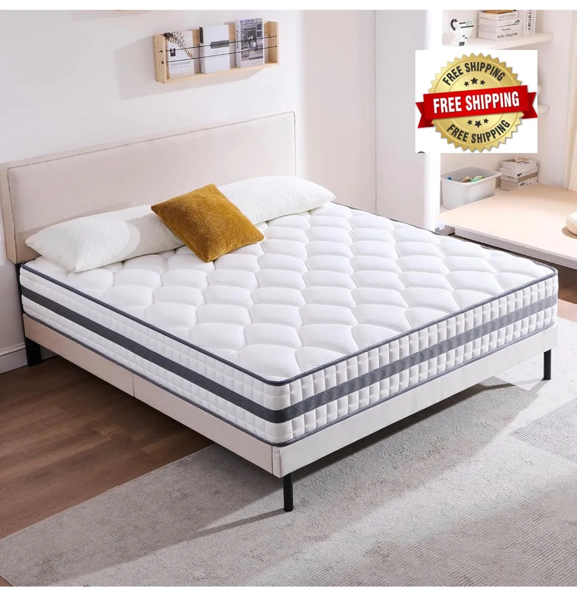 Small Double Mattress, Hybrid Memory Foam and Spri - Image 1