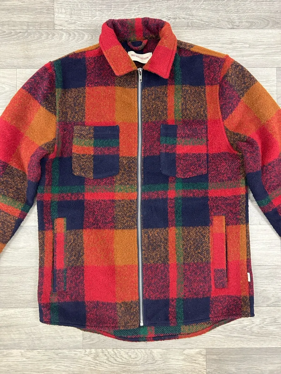 Revolution Denmark Plaid Check Jacket Mens Medium - Image 2