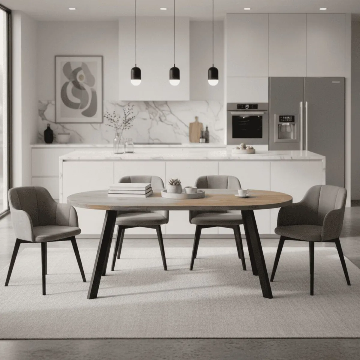 Marco Modern Extendable Round Dining Table 100-140 - Image 3