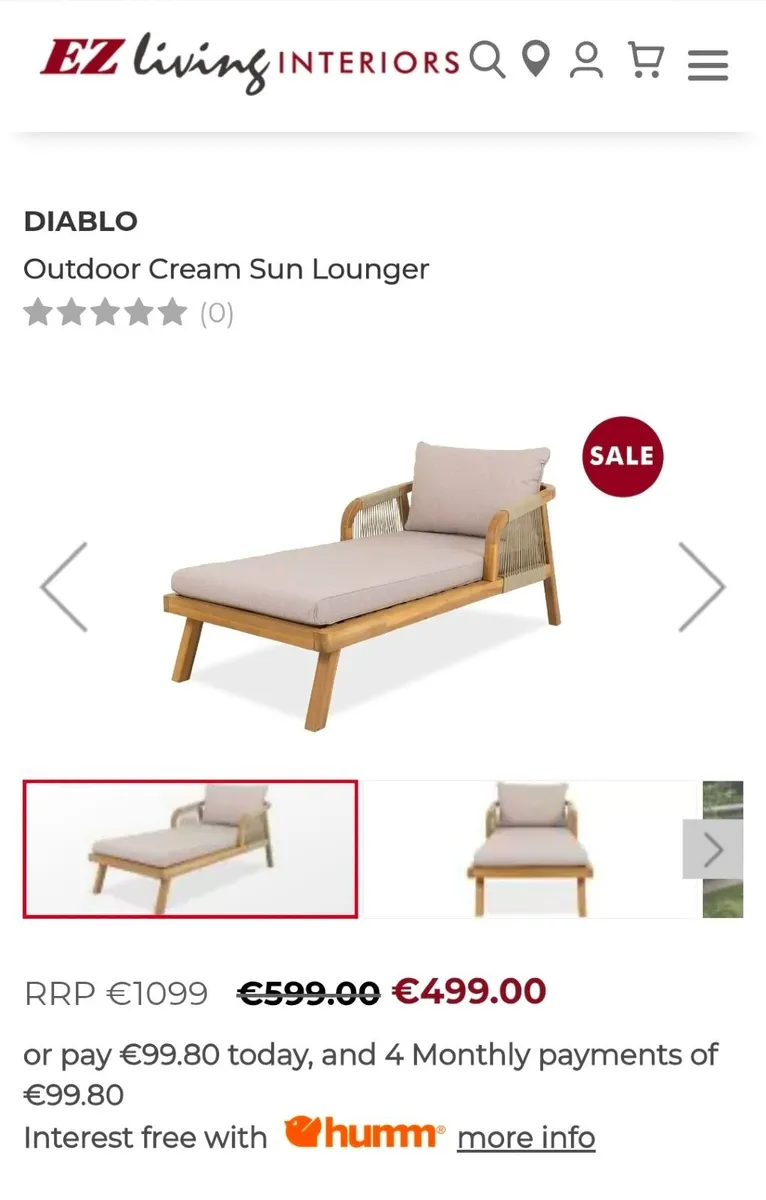 Diablo Outdoor Sun Lounger - Image 2