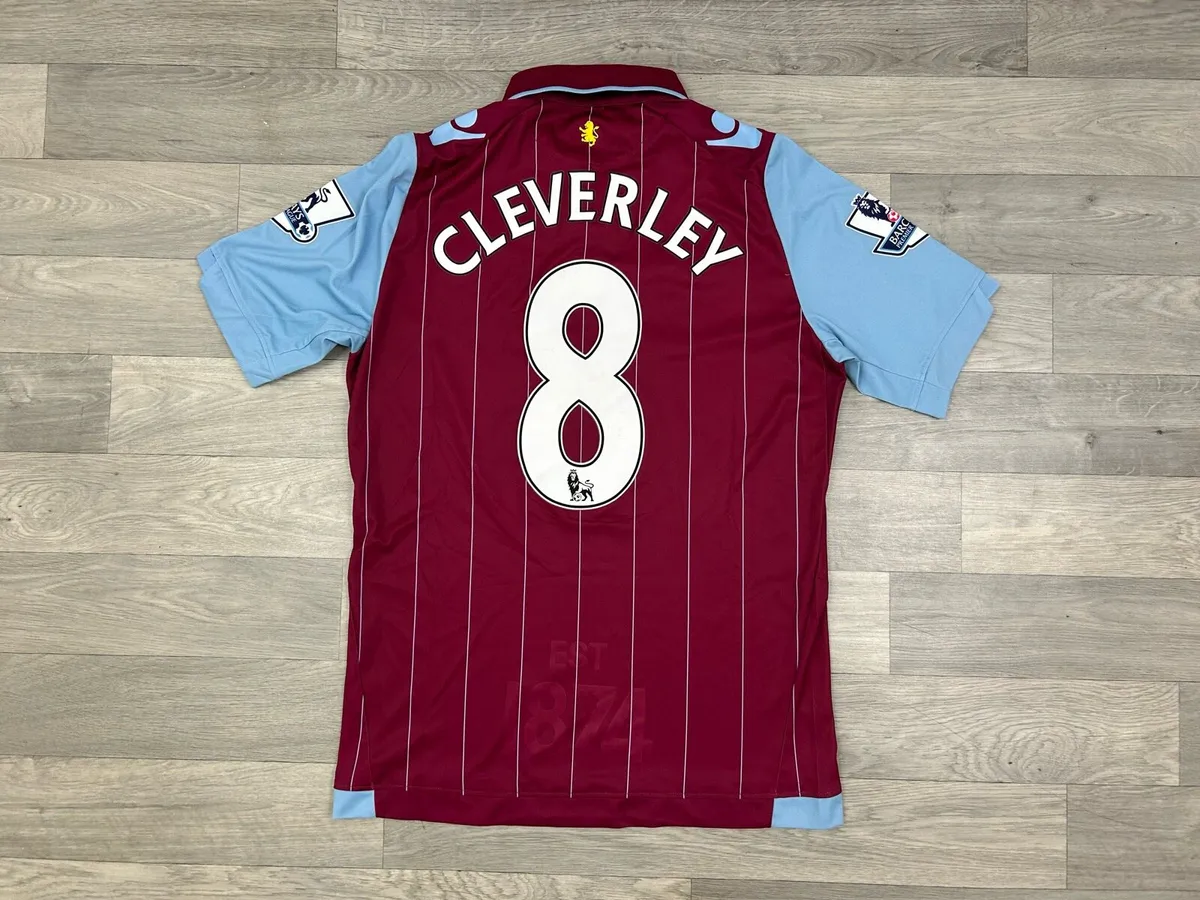 Macron Aston Villa Tom Cleverley Home Jersey Shirt - Image 2