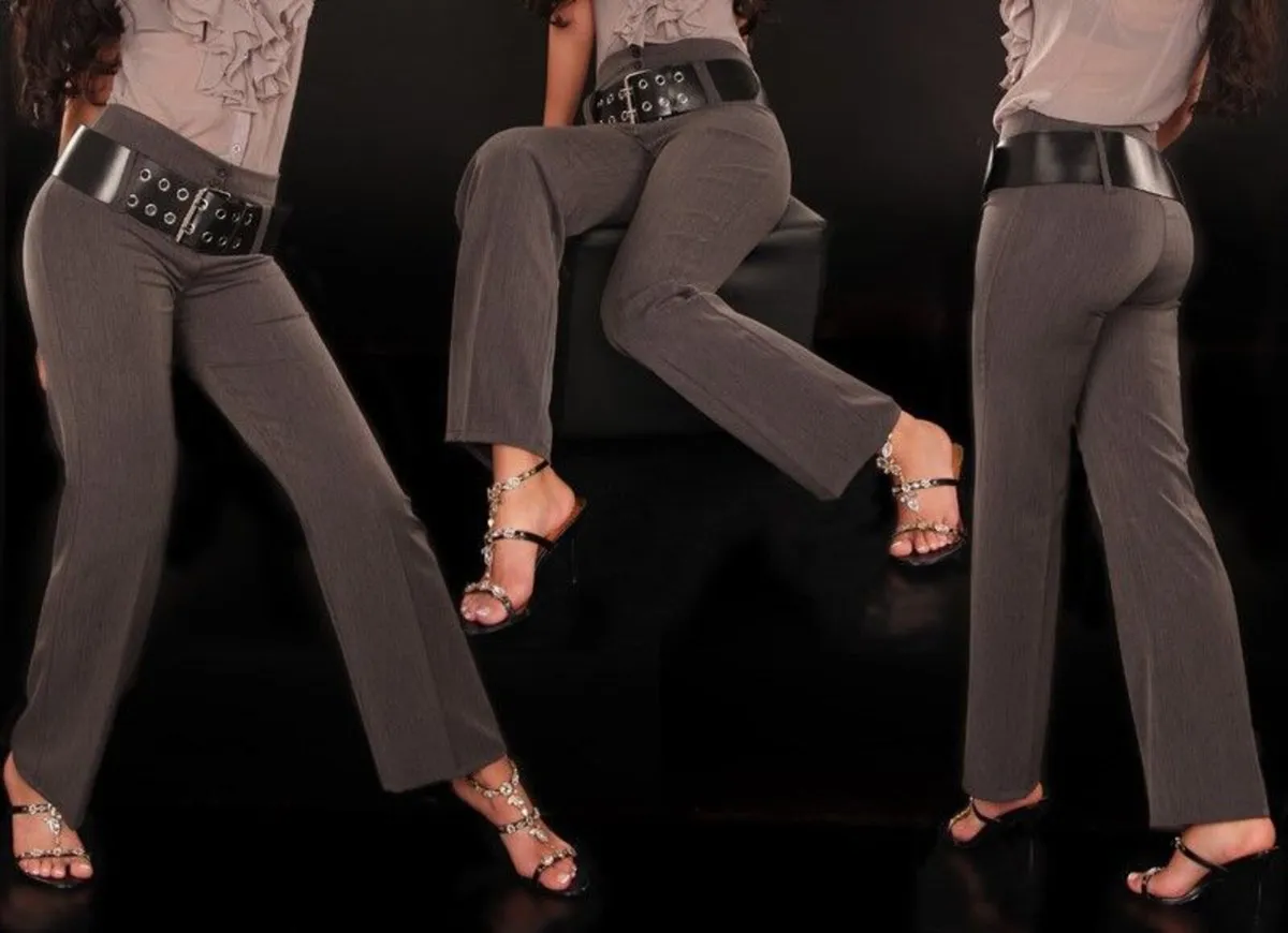 Trousers_with_high_waistband_and L-Belt__Color_GRE - Image 1