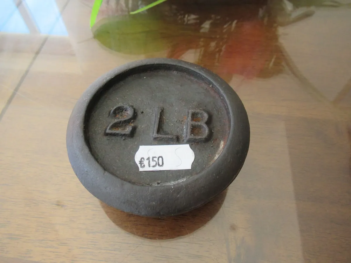 antique kitchen scales weights cottage cast iron - Image 2