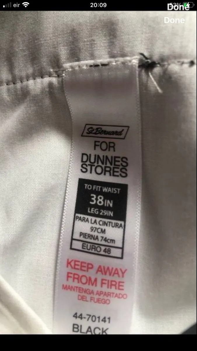 Mens back trousers W38”x L29” €10 - Image 4
