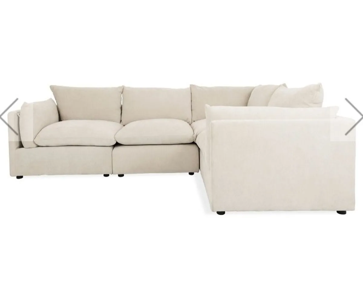 Cream Fabric Corner Sofa - Image 4