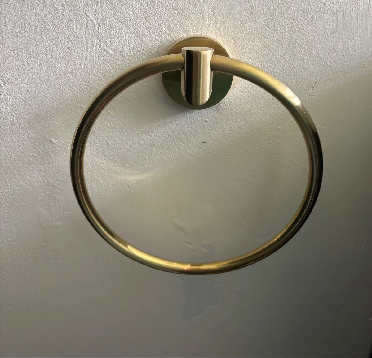 Brushed brass round towel rings (2 available) - Image 2