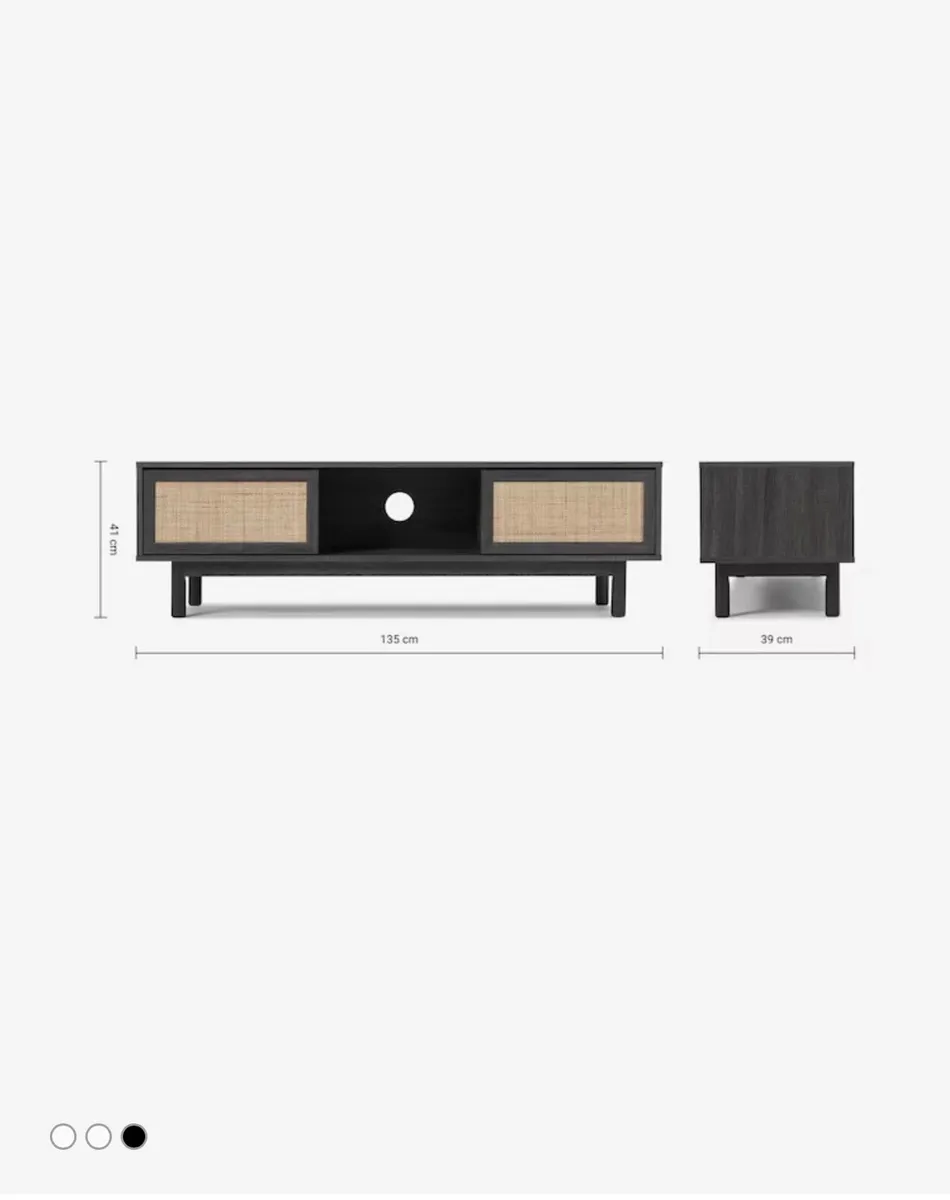 Next TV Unit | Black Rattan | Still in Box - Image 1