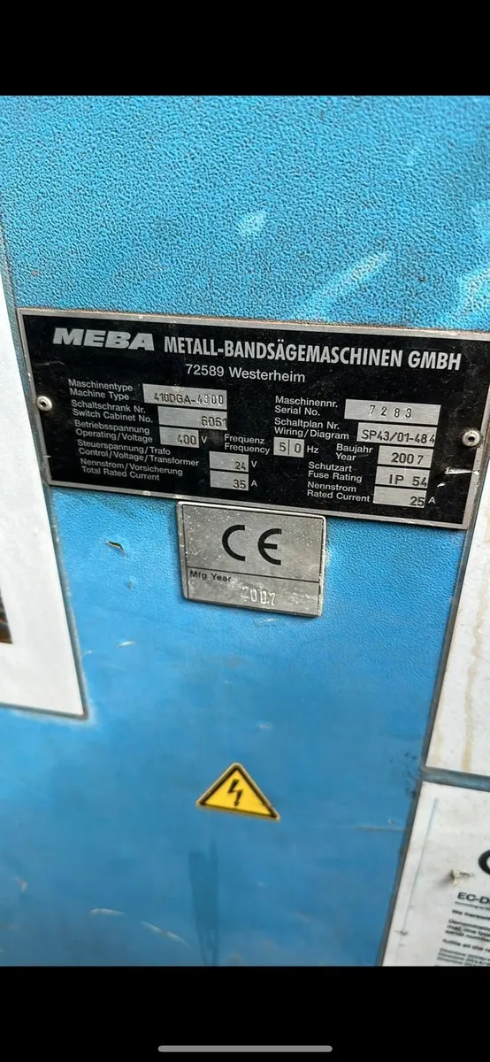 Meba Band Saw 410 DGA Semi automatic Bandsaw - Image 3