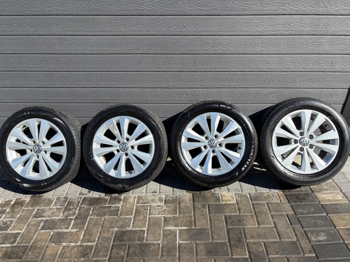 16” GENUINE VOLKSWAGEN ALLOY WHEELS & TYRES - Image 2