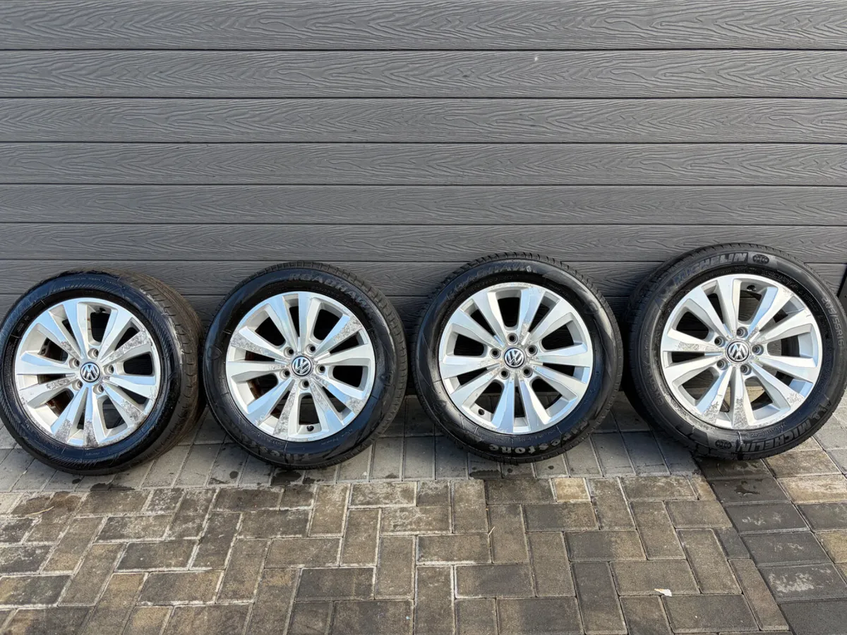 16” GENUINE VOLKSWAGEN ALLOY WHEELS & TYRES - Image 2