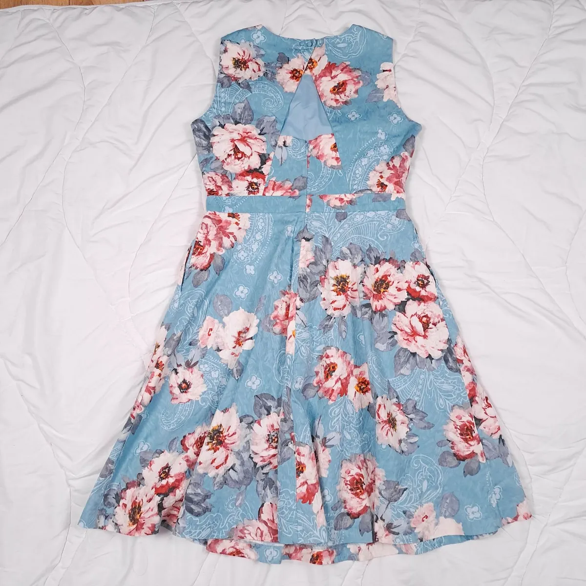 Marks & Spencer Blue Pink Floral Dress 14UK - Image 3