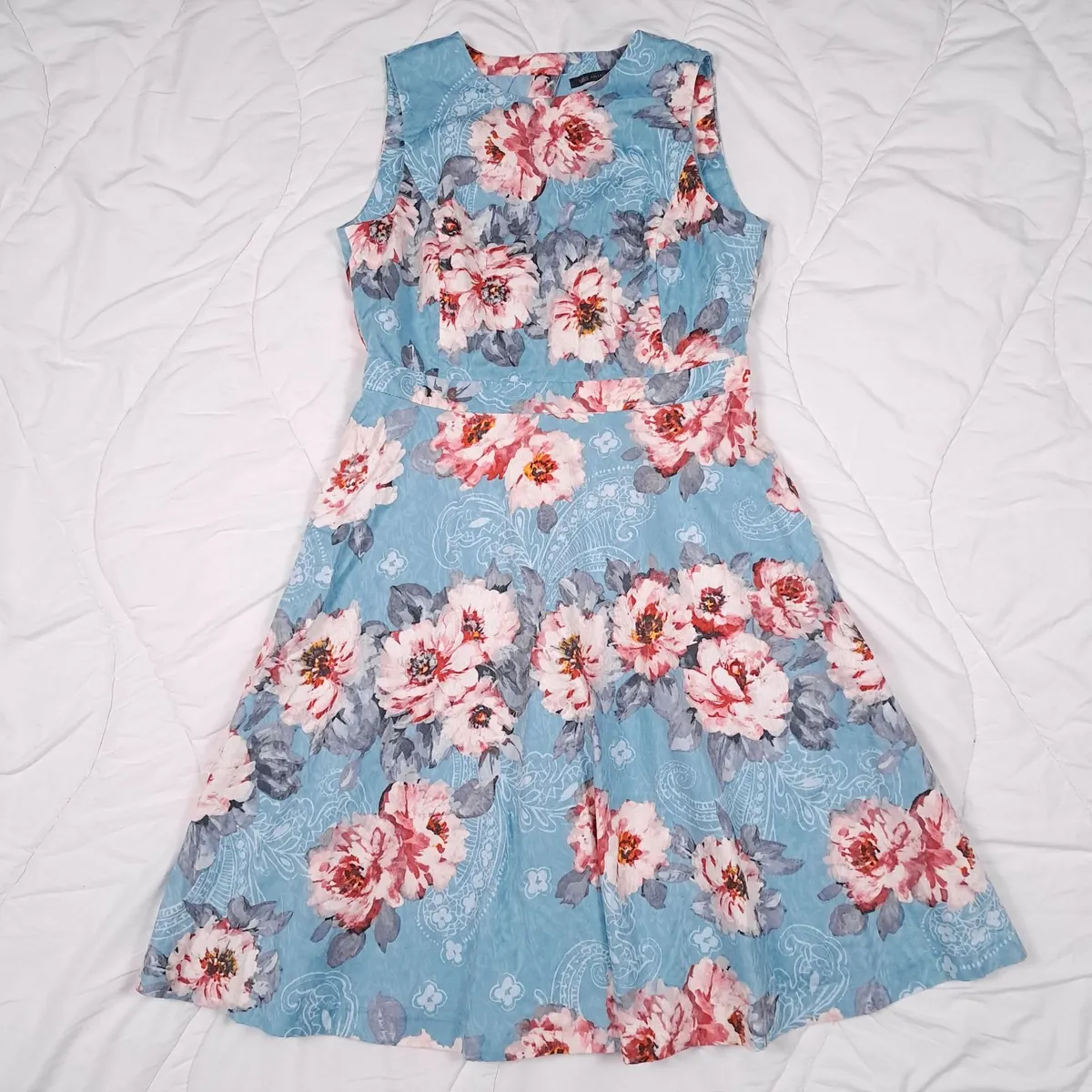 Marks & Spencer Blue Pink Floral Dress 14UK - Image 1