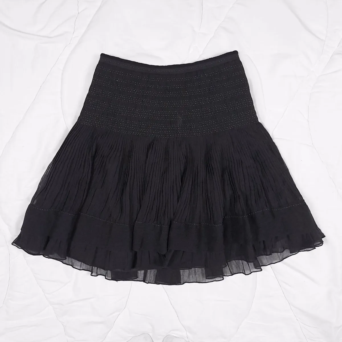 Hugo Boss Black Chiffon Silk Mini Skirt 6UK - Image 1