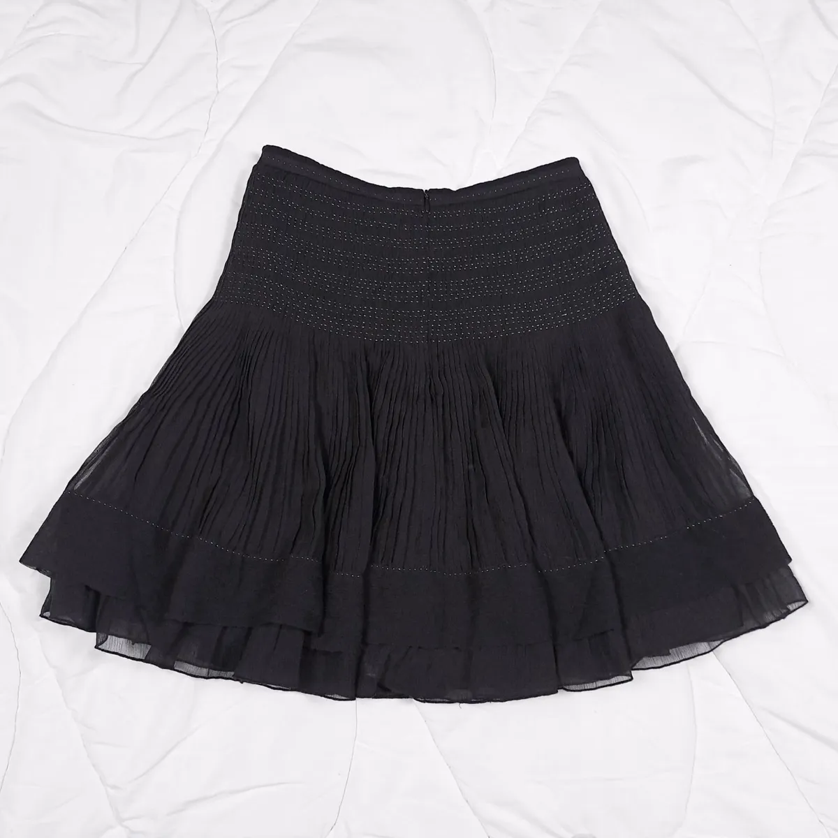 Hugo Boss Black Chiffon Silk Mini Skirt 6UK - Image 3