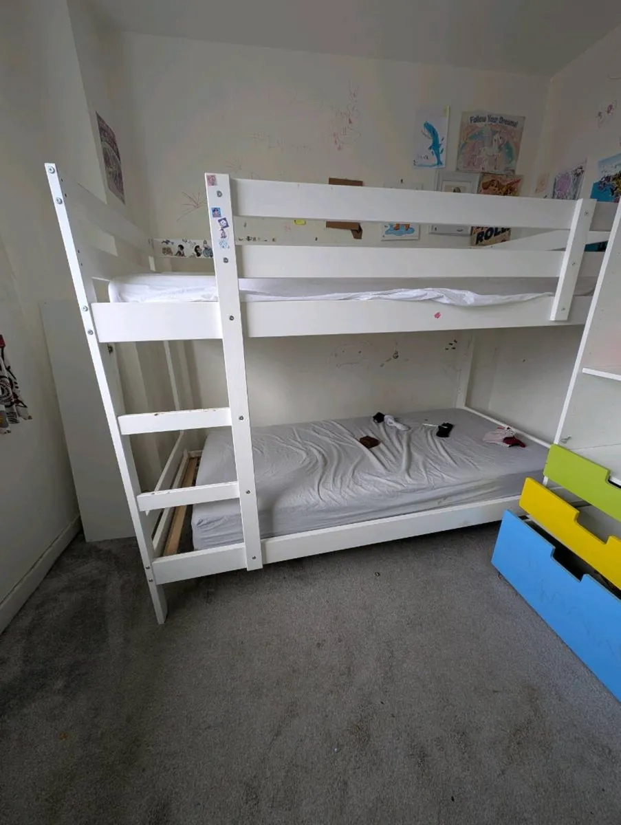 IKEA KIDS BUNKS AND 2 MATRESSES - Image 1