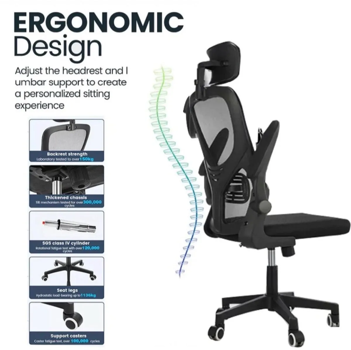 NEW Executive Office Chair with Headrest - Image 3