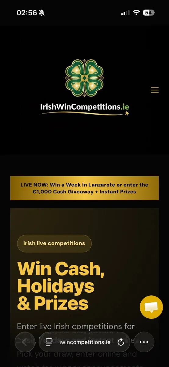 Competitions website and customer database