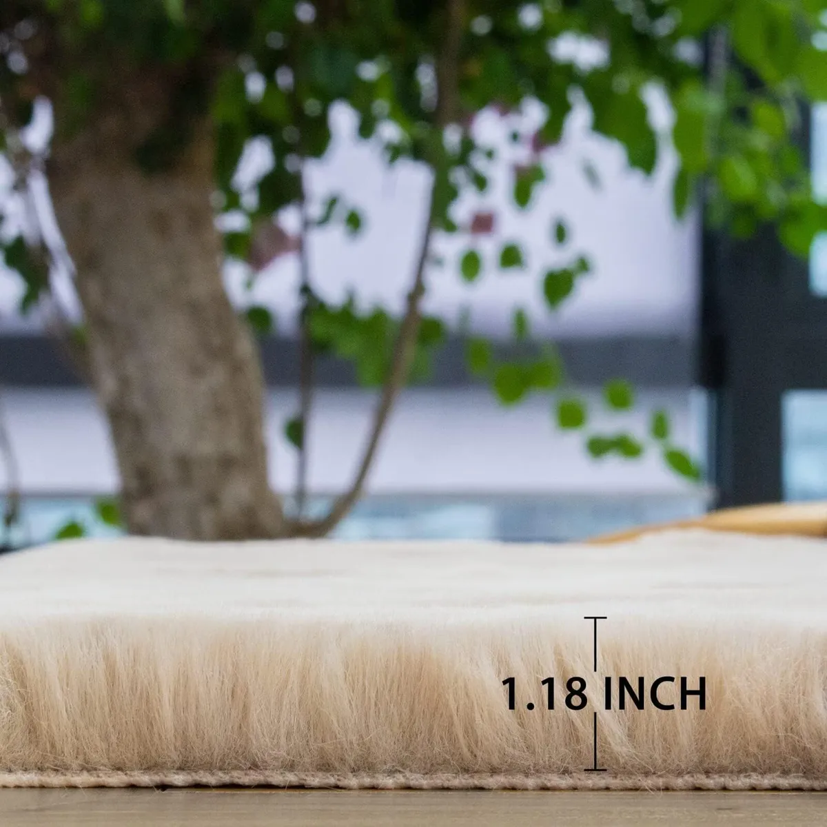 Rug Living Room Beige Washable Fluffy 120x180cm - Image 2