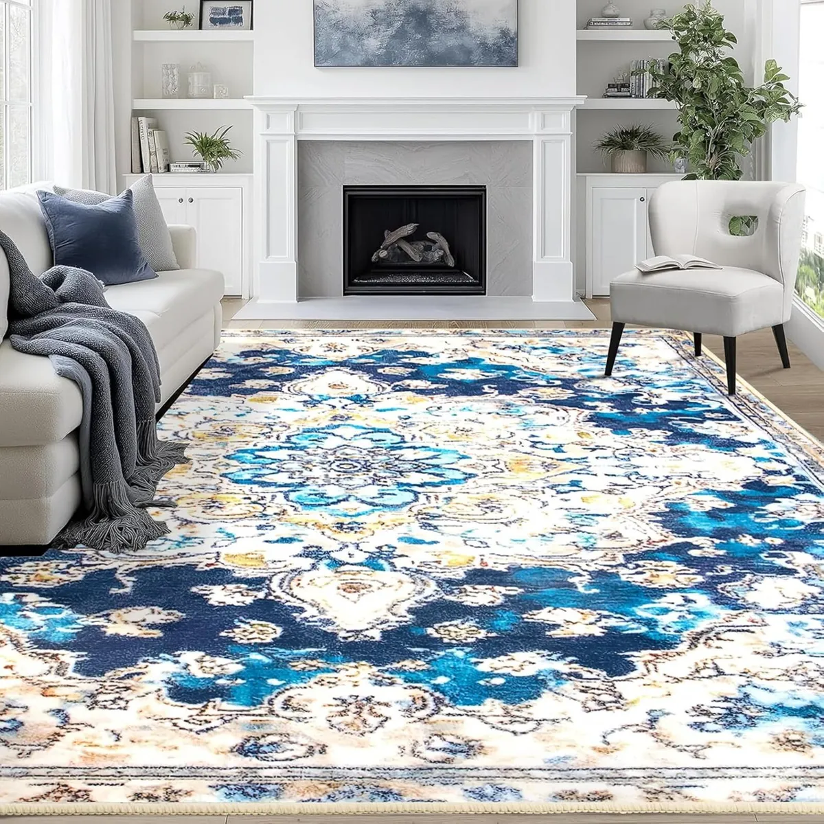Extra Large Rugs for Living Room 200x300cm Blue - Image 1