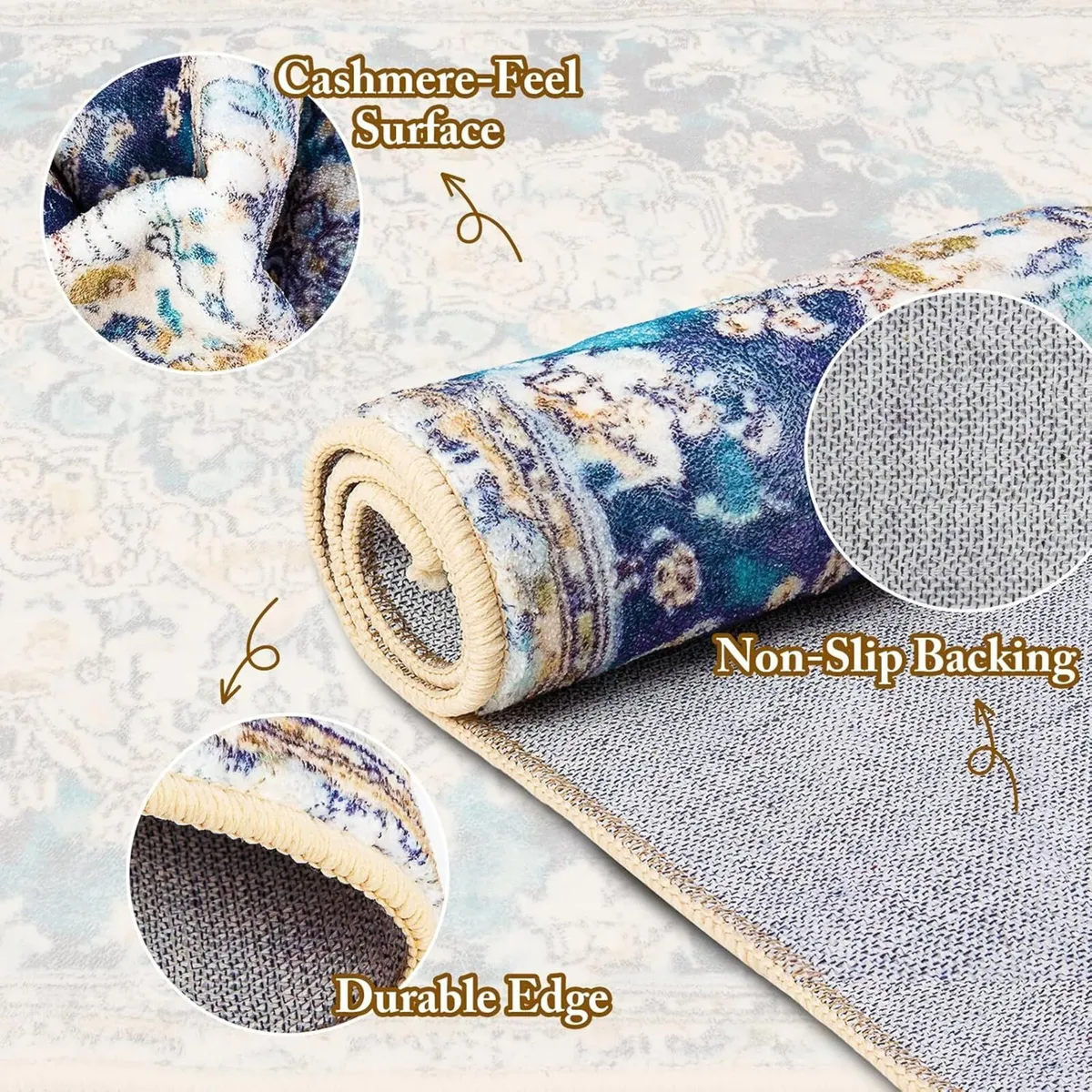 Extra Large Rugs for Living Room 200x300cm Blue - Image 3