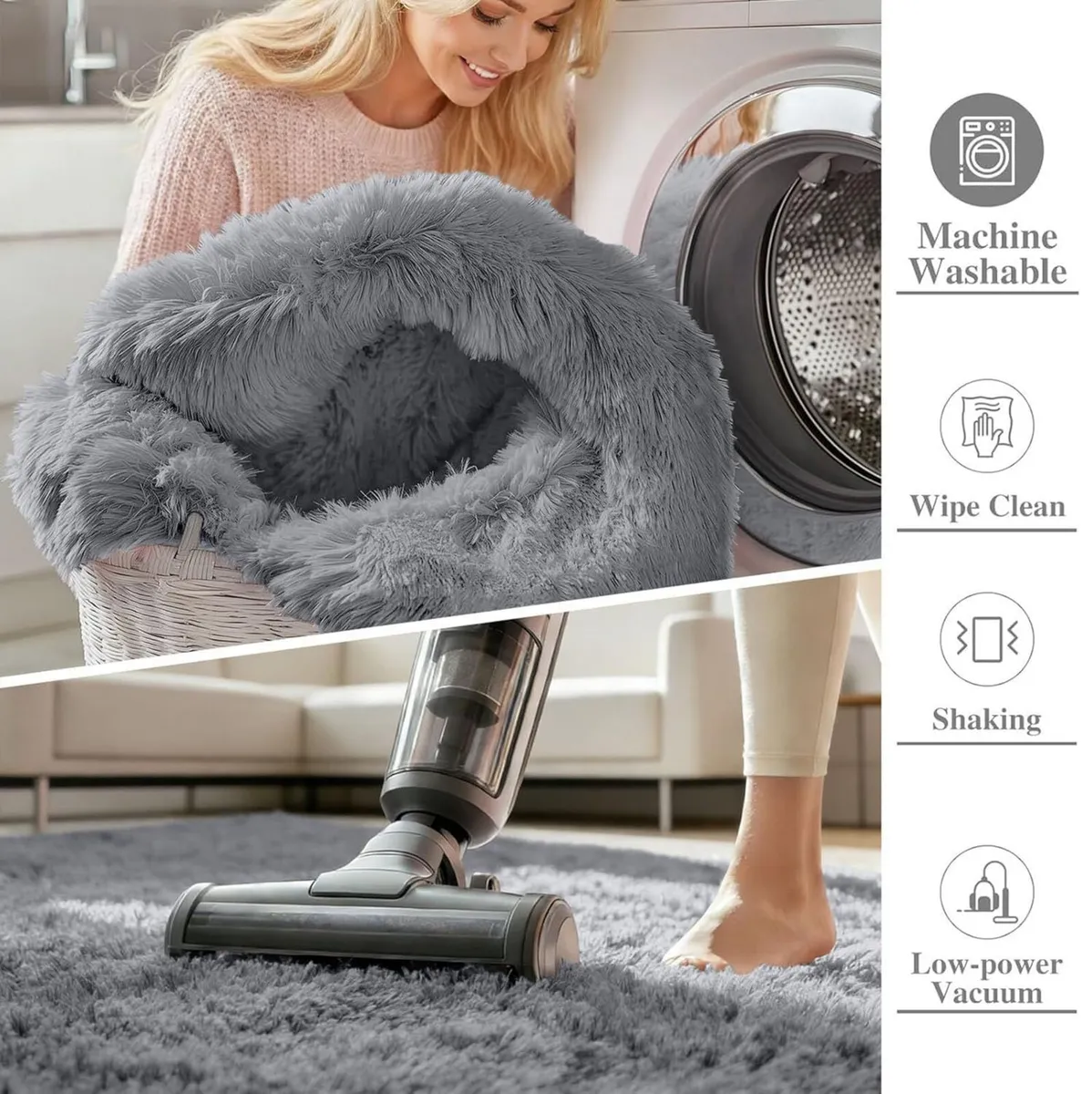 Fluffy High Pile Rugs Living Room Large Anti Slip - Image 4