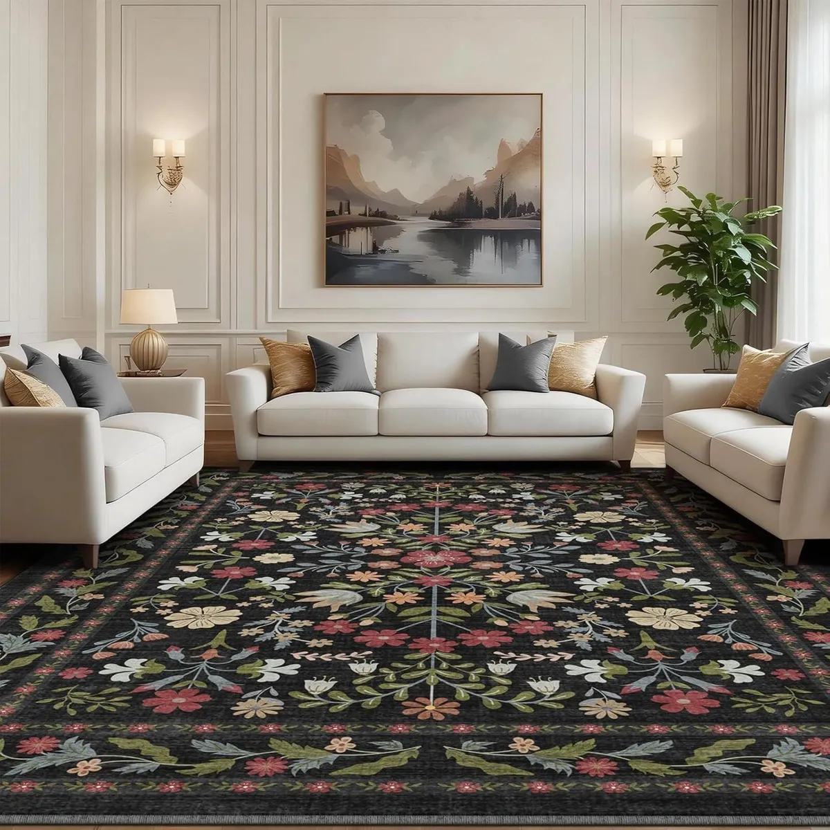 Rugs Living Room 240x300cm Vintage Floral Rug - Image 1