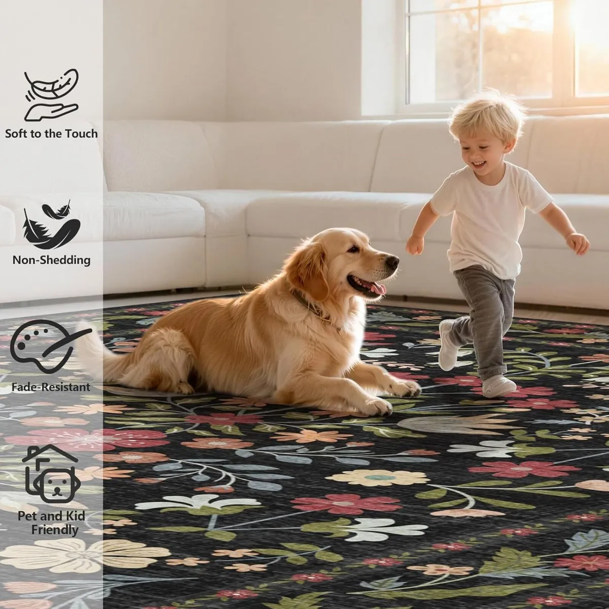Rugs Living Room 240x300cm Vintage Floral Rug - Image 3