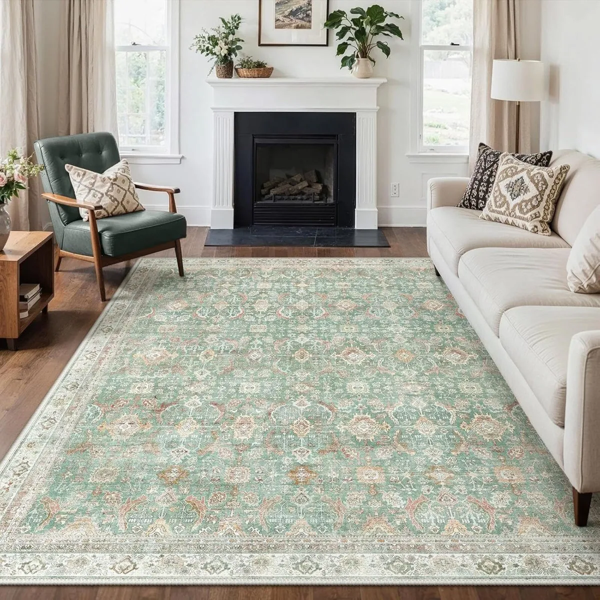 Vintage Rug Living Room Large 160x230cm Boho Area - Image 2