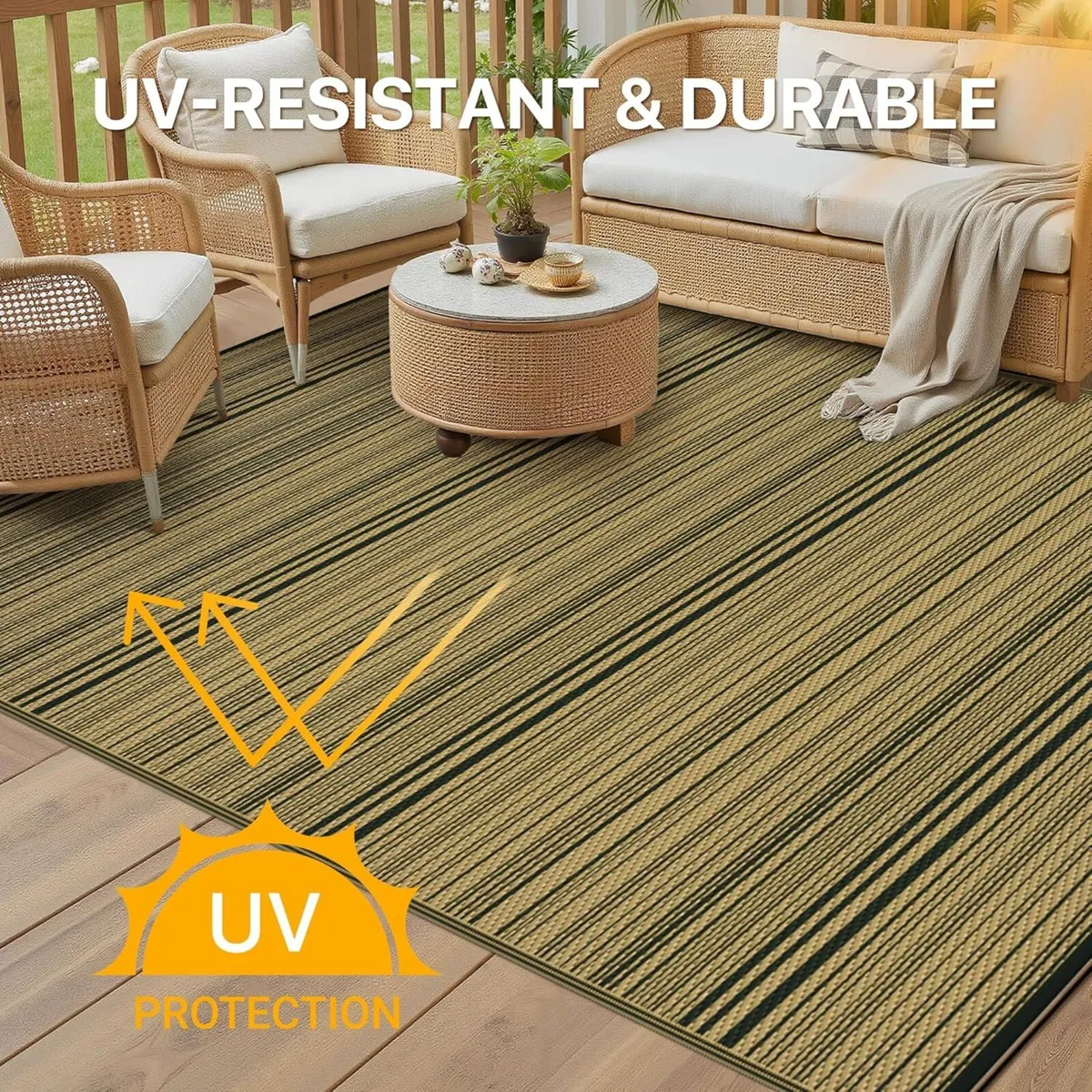 Outdoor Rug 270x360cm Extra Large Waterproof - Image 3