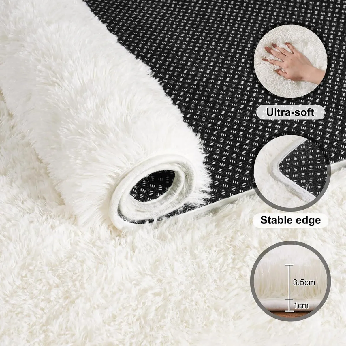 Large Rugs for Living Room 200x300 cm - Fluffy - Image 2