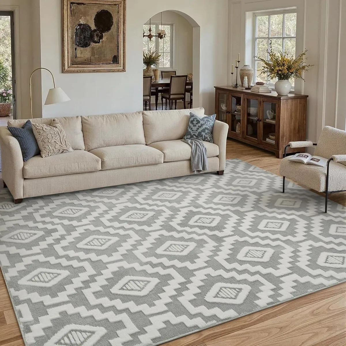 Living Room Area Rug 240x300 cm Machine Washable - Image 3