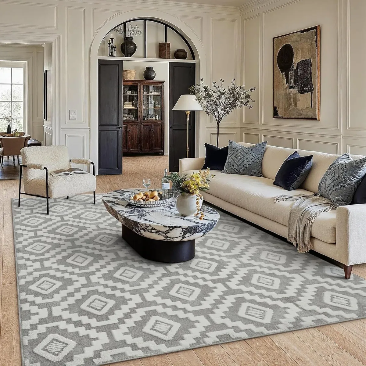 Living Room Area Rug 240x300 cm Machine Washable - Image 1