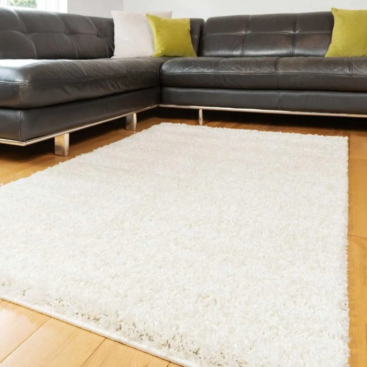 Large Plush Cream Off White Soft Pile Shaggy Shag - Image 1