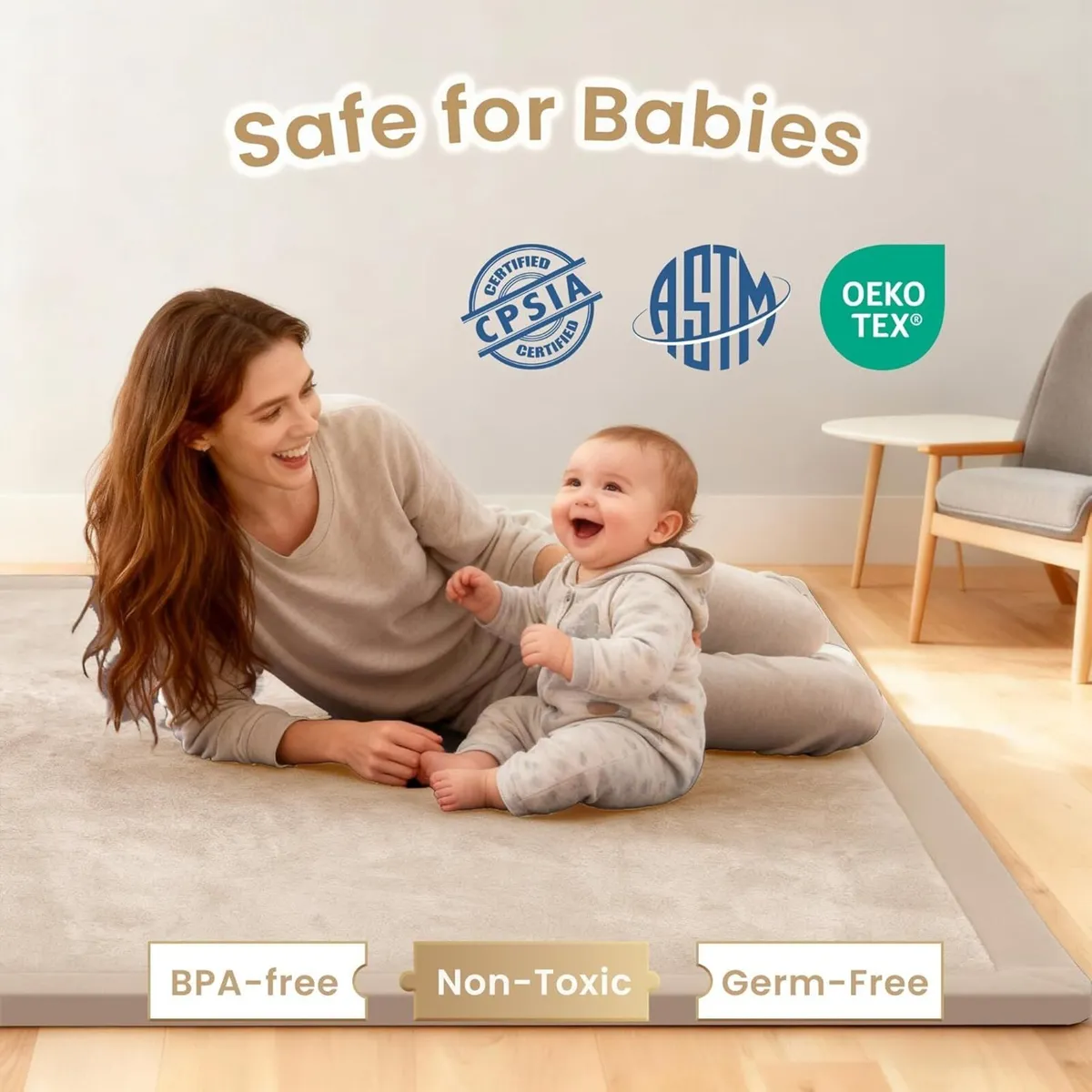 Baby Play Mat 3.5CM Thick Memory Foam Crawling - Image 3