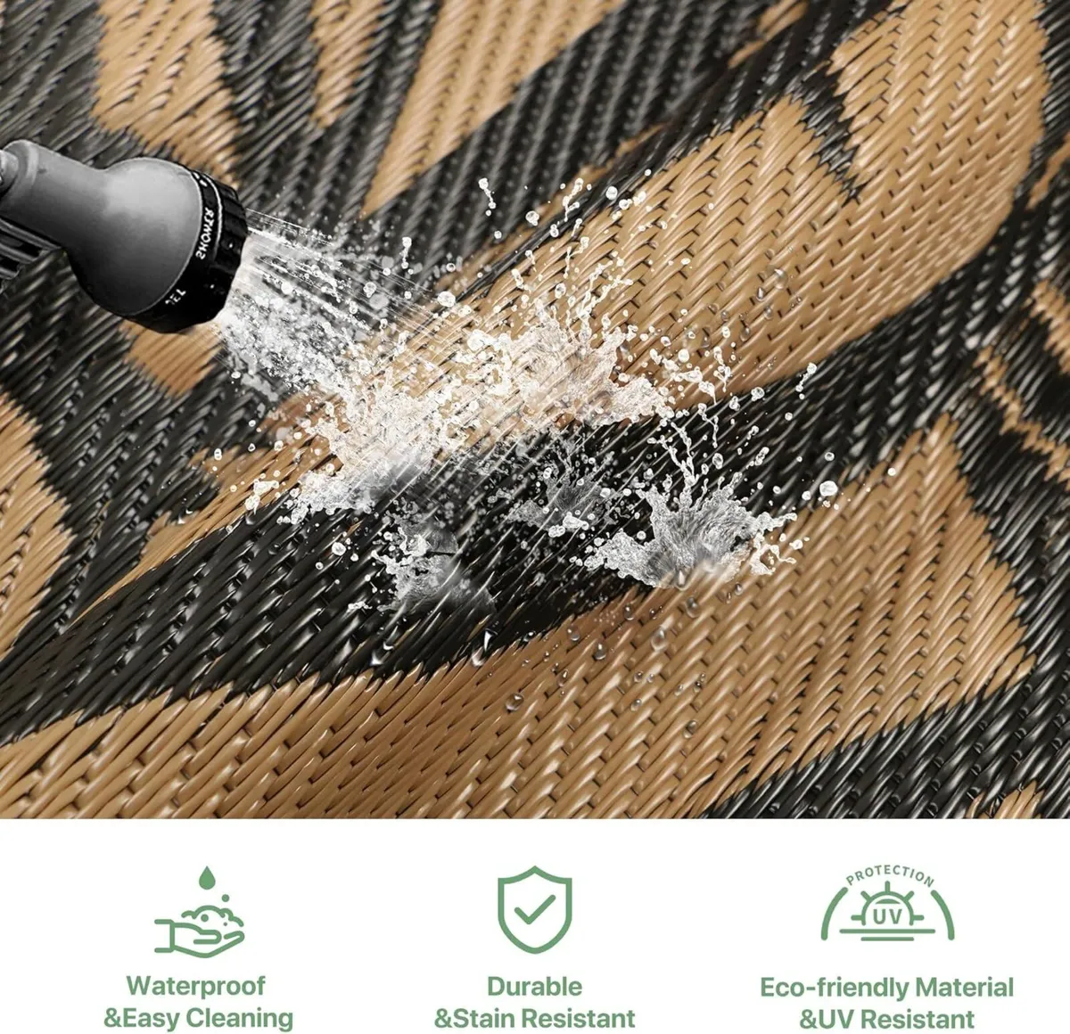 Outdoor Rug 270X360CM Extra Large Botanical Leaf - Image 3
