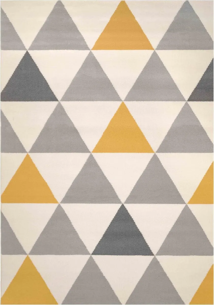 Milan Ochre Mustard Yellow Grey Beige Modern - Image 1