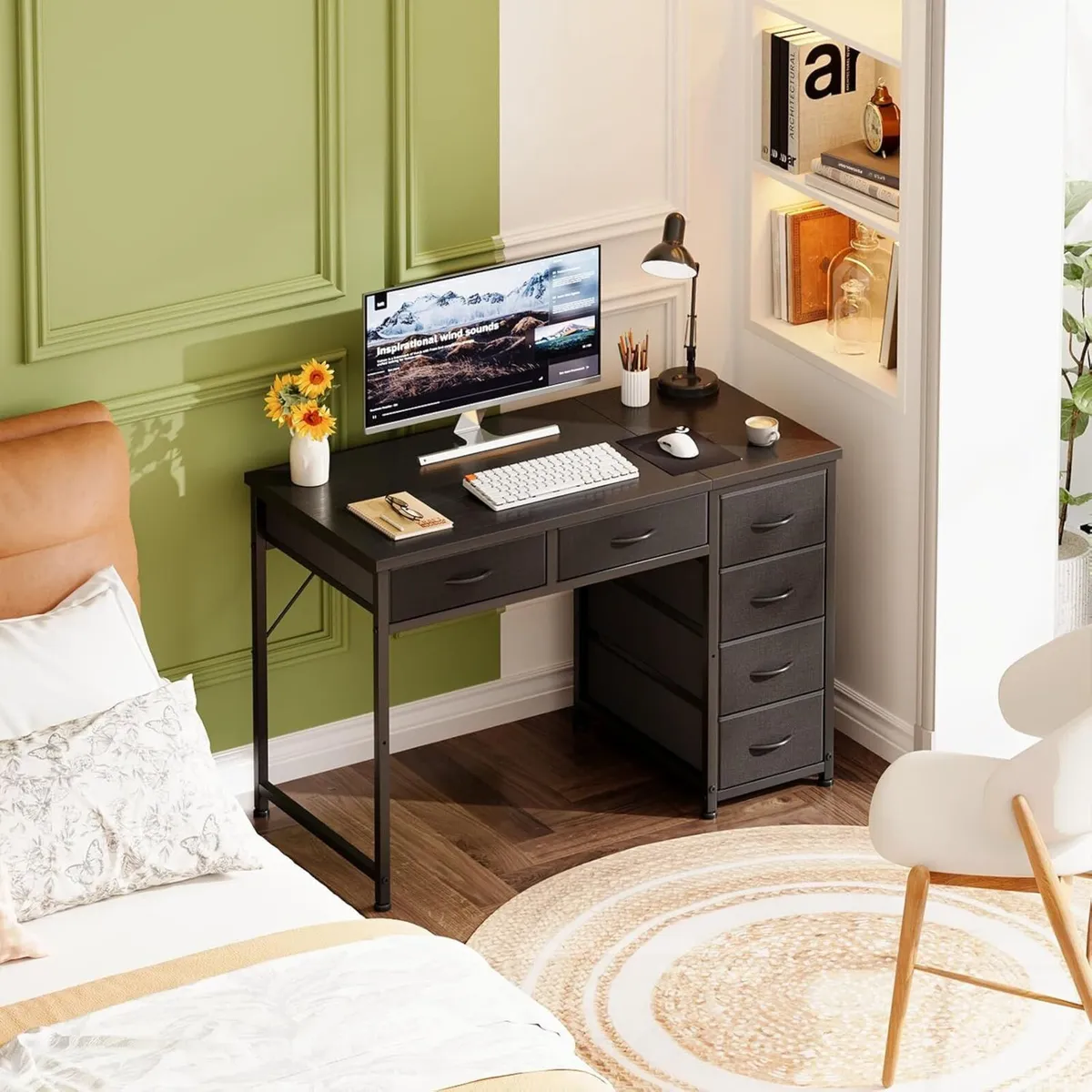 100x48 cm Desk Small Computer with 6 Fabric - Image 4
