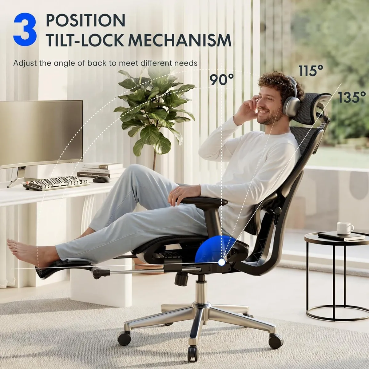 ErgoX Ergonomic Office Chair With 3D Armrests - Image 3