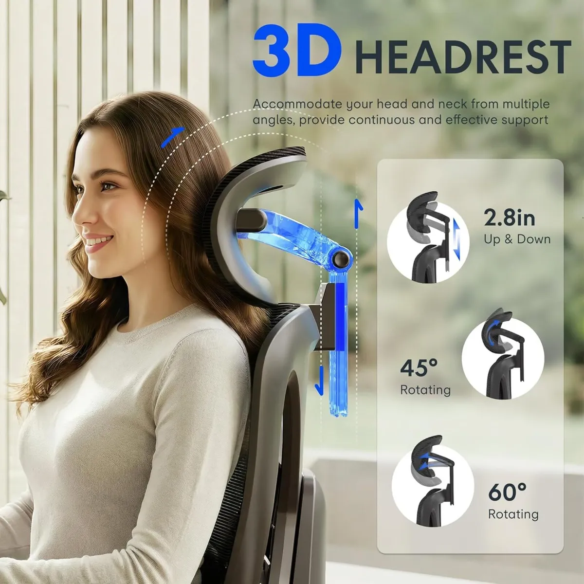 ErgoX Ergonomic Office Chair With 3D Armrests - Image 4