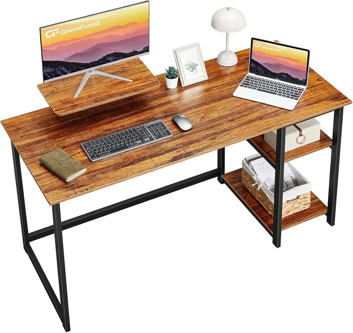 Computer Desk with Monitor Stand 140cm Office - Image 1