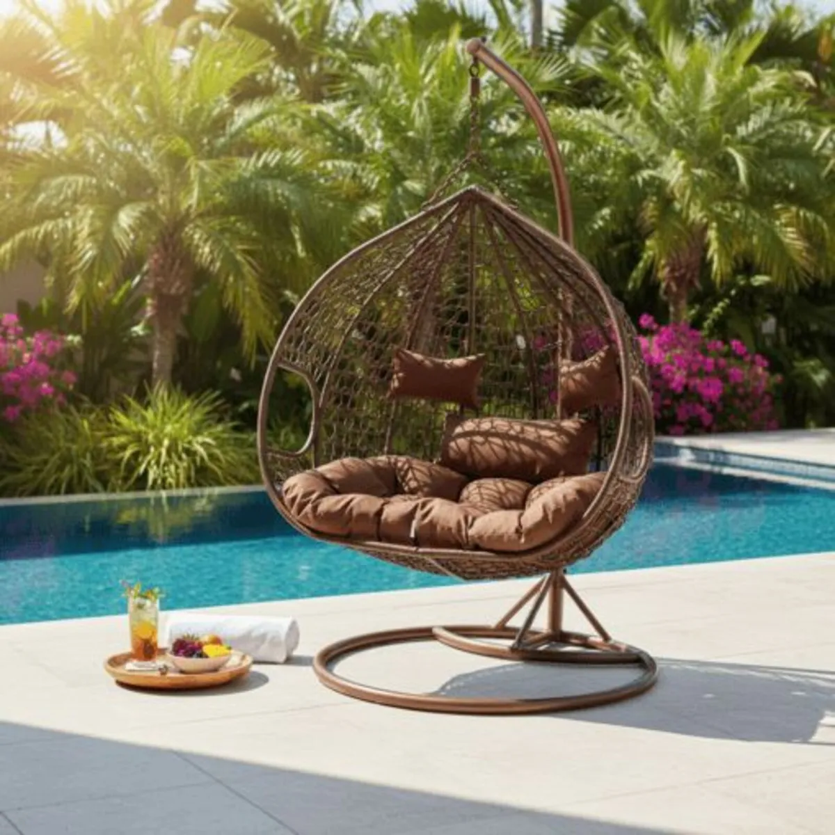 Elegant Hanging Egg Chair BALI – Weatherproof - Image 4