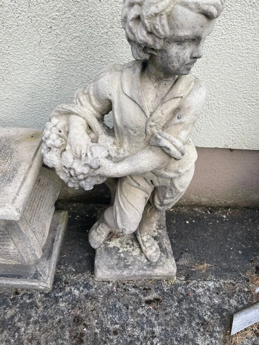 Four stone garden statues - Image 3