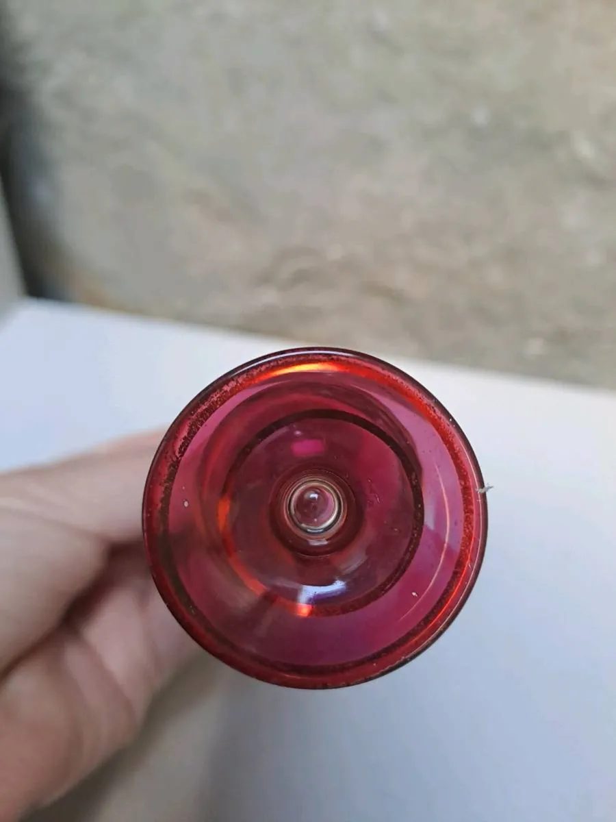 Vintage Cranberry Glass Perfume Bottle - Image 4