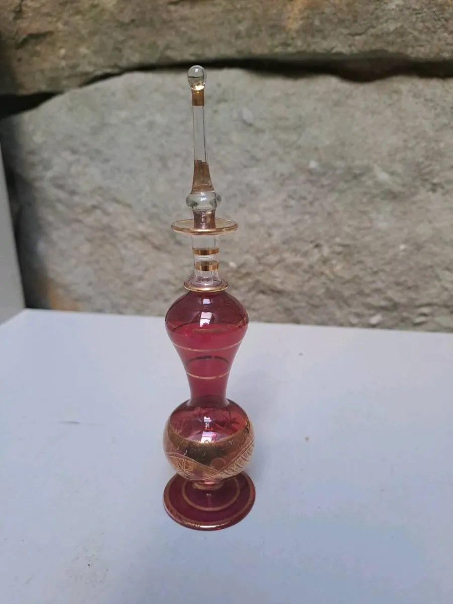 Vintage Cranberry Glass Perfume Bottle - Image 1
