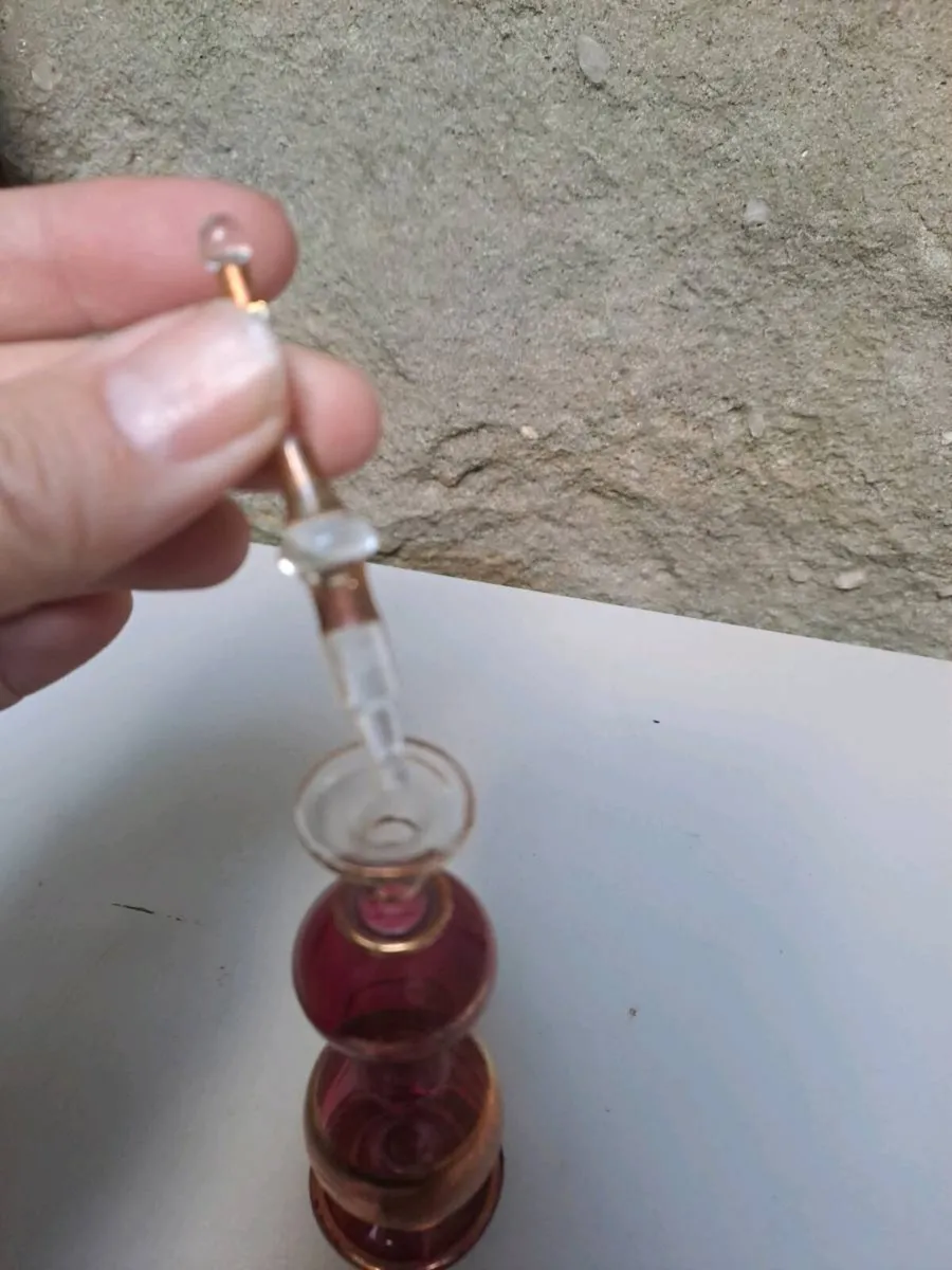 Vintage Cranberry Glass Perfume Bottle - Image 2